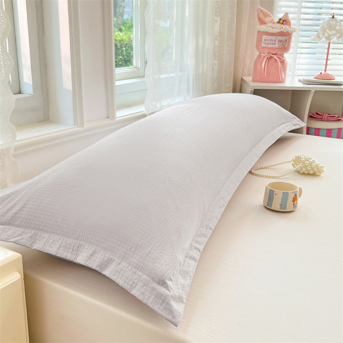 91家纺网 家纺一手货源 找家纺 梦舒羽 2025新款云感双层纱印花双人枕套情侣1.5m枕芯套1.8床枕头 梦境灰