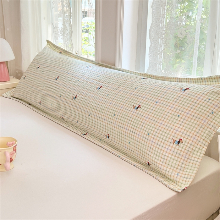 91家纺网 家纺一手货源 找家纺 梦舒羽 2025新款云感双层纱印花双人枕套情侣1.5m枕芯套1.8床枕头 快乐逐梦