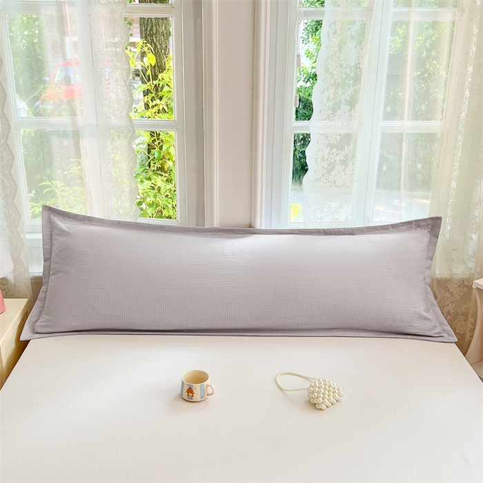 91家纺网 家纺一手货源 找家纺 梦舒羽 2025新款云感双层纱印花双人枕套情侣1.5m枕芯套1.8床枕头 梦境灰