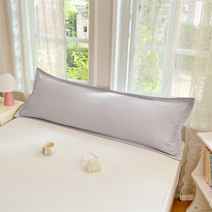 91家纺网 家纺一手货源 找家纺 梦舒羽 2025新款云感双层纱印花双人枕套情侣1.5m枕芯套1.8床枕头 梦境灰