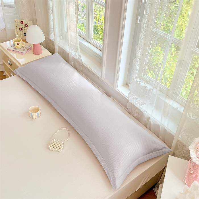 91家纺网 家纺一手货源 找家纺 梦舒羽 2025新款云感双层纱印花双人枕套情侣1.5m枕芯套1.8床枕头 梦境灰