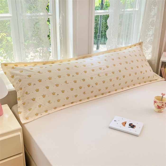 91家纺网 家纺一手货源 找家纺 梦舒羽 2025新款云感双层纱印花双人枕套情侣1.5m枕芯套1.8床枕头 小皇冠