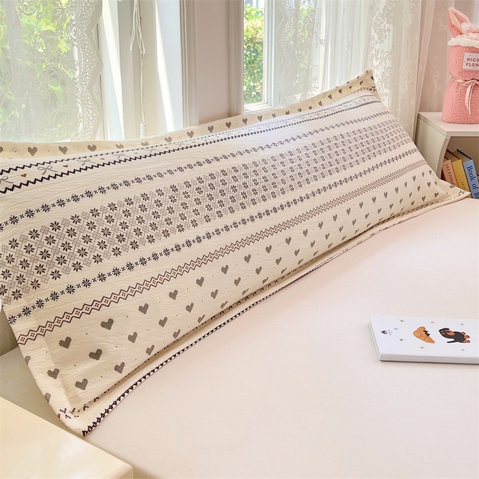 梦舒羽 2025新款云感双层纱印花双人枕套情侣1.5m枕芯套1.8床枕头 遇见浪漫