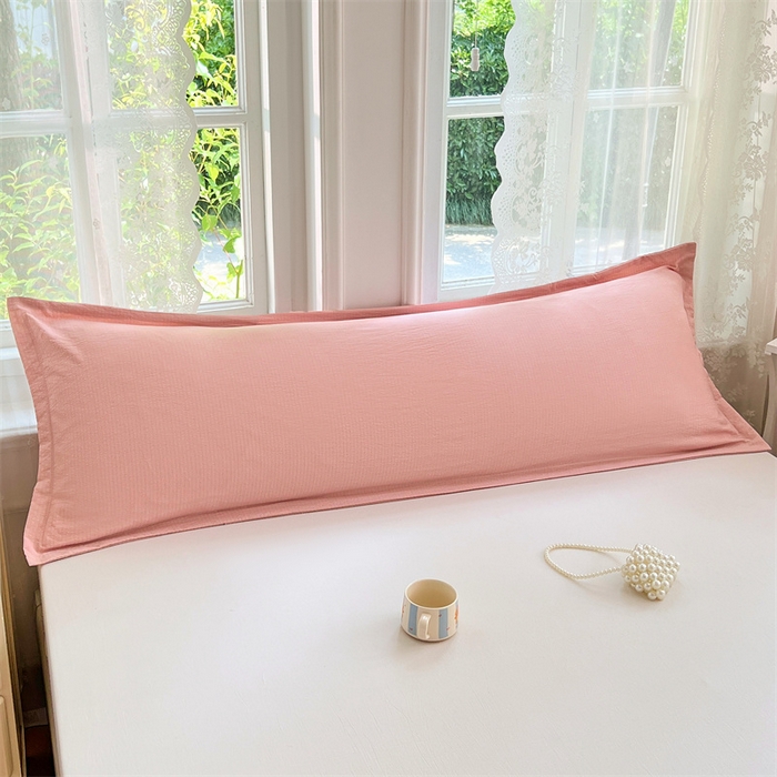 91家纺网 家纺一手货源 找家纺 梦舒羽 2025新款云感双层纱印花双人枕套情侣1.5m枕芯套1.8床枕头 告白粉