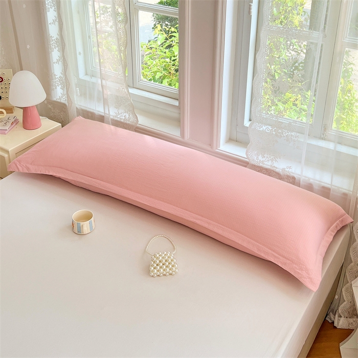 91家纺网 家纺一手货源 找家纺 梦舒羽 2025新款云感双层纱印花双人枕套情侣1.5m枕芯套1.8床枕头 告白粉