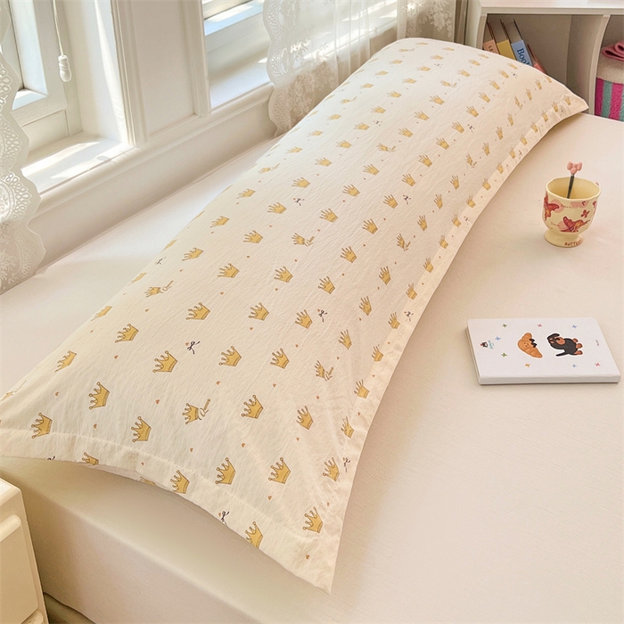 91家纺网 家纺一手货源 找家纺 梦舒羽 2025新款云感双层纱印花双人枕套情侣1.5m枕芯套1.8床枕头 小皇冠