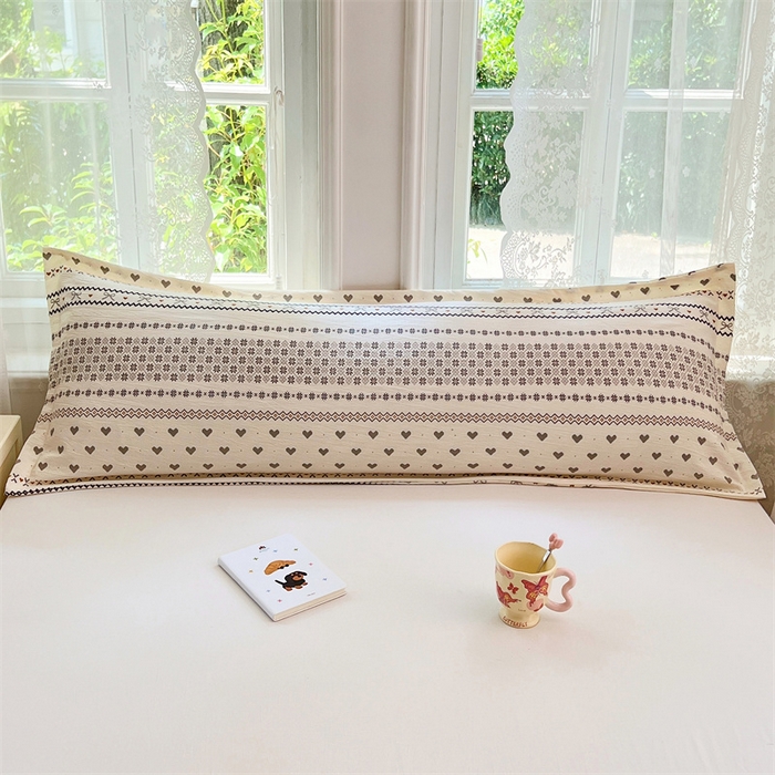 91家纺网 家纺一手货源 找家纺 梦舒羽 2025新款云感双层纱印花双人枕套情侣1.5m枕芯套1.8床枕头 遇见浪漫