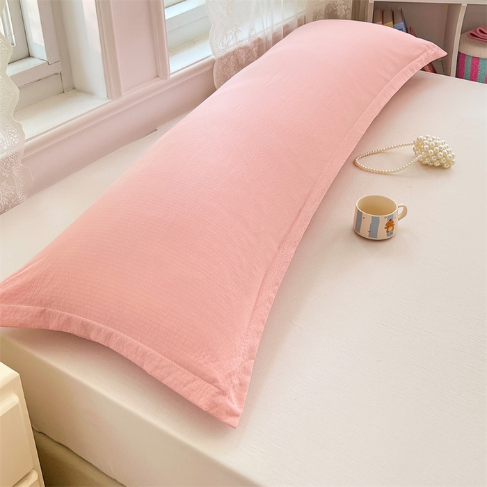 91家纺网 家纺一手货源 找家纺 梦舒羽 2025新款云感双层纱印花双人枕套情侣1.5m枕芯套1.8床枕头 告白粉