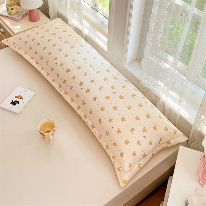 91家纺网 家纺一手货源 找家纺 梦舒羽 2025新款云感双层纱印花双人枕套情侣1.5m枕芯套1.8床枕头 小皇冠