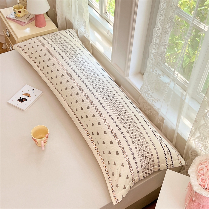 91家纺网 家纺一手货源 找家纺 梦舒羽 2025新款云感双层纱印花双人枕套情侣1.5m枕芯套1.8床枕头 遇见浪漫