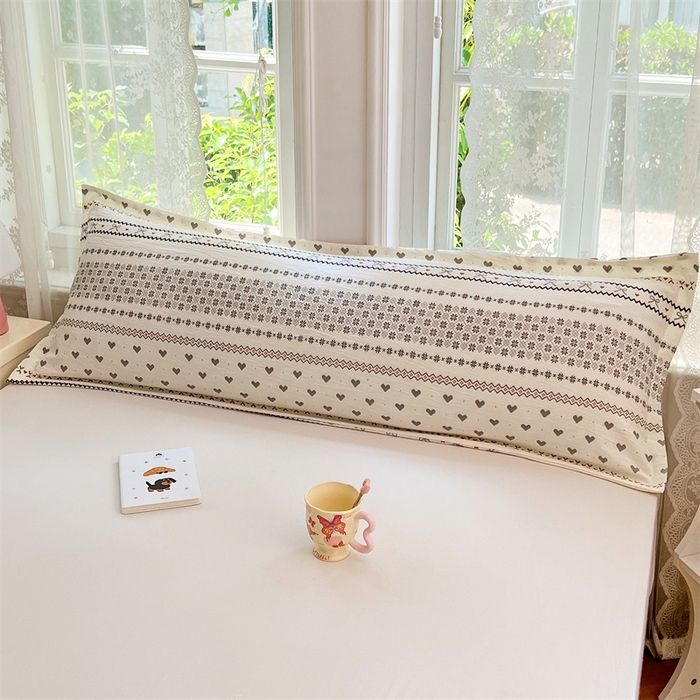 91家纺网 家纺一手货源 找家纺 梦舒羽 2025新款云感双层纱印花双人枕套情侣1.5m枕芯套1.8床枕头 遇见浪漫