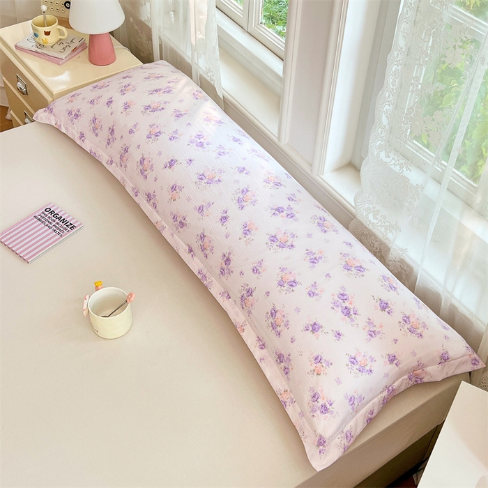 91家纺网 家纺一手货源 找家纺 梦舒羽 2025新款云感双层纱印花双人枕套情侣1.5m枕芯套1.8床枕头 紫薇花园