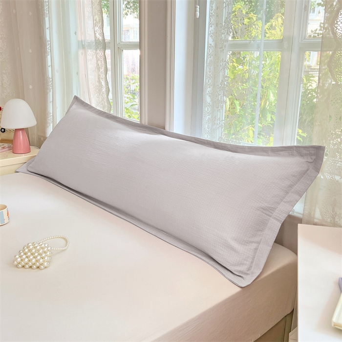 91家纺网 家纺一手货源 找家纺 梦舒羽 2025新款云感双层纱印花双人枕套情侣1.5m枕芯套1.8床枕头 梦境灰