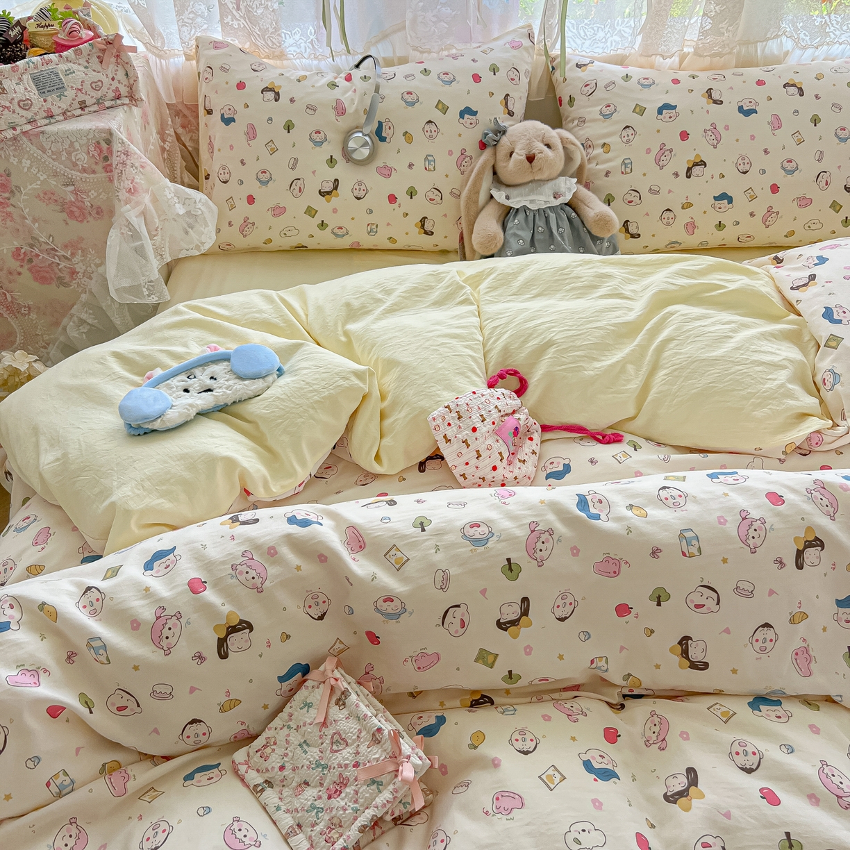 91家纺网 家纺一手货源 找家纺 盼季家纺 2025新款A类水洗棉印花双拼床上用品四件套学生宿舍床笠三件套 简单款-同学聚会