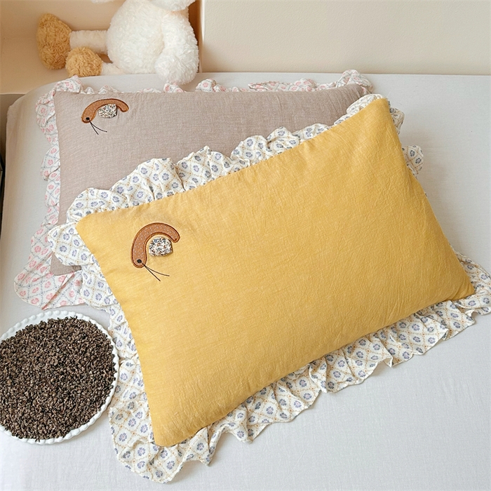91家纺网 家纺一手货源 找家纺 （总）卓昌枕芯 2025新款双层纱全棉儿童成人蜗牛绣花荞麦枕羽丝绒枕枕头枕芯