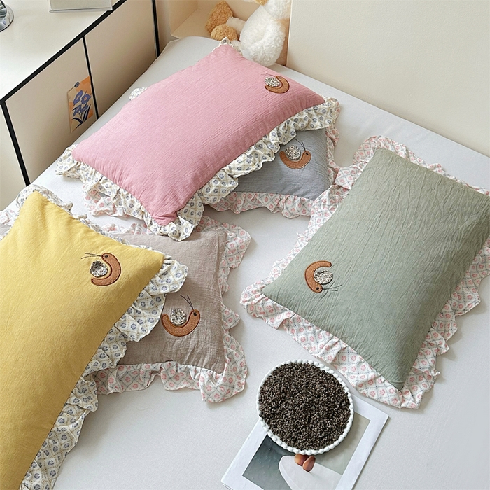 91家纺网 家纺一手货源 找家纺 （总）卓昌枕芯 2025新款双层纱全棉儿童成人蜗牛绣花荞麦枕羽丝绒枕枕头枕芯