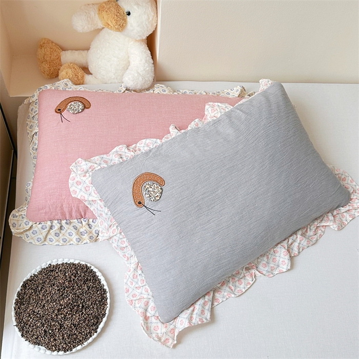 91家纺网 家纺一手货源 找家纺 （总）卓昌枕芯 2025新款双层纱全棉儿童成人蜗牛绣花荞麦枕羽丝绒枕枕头枕芯