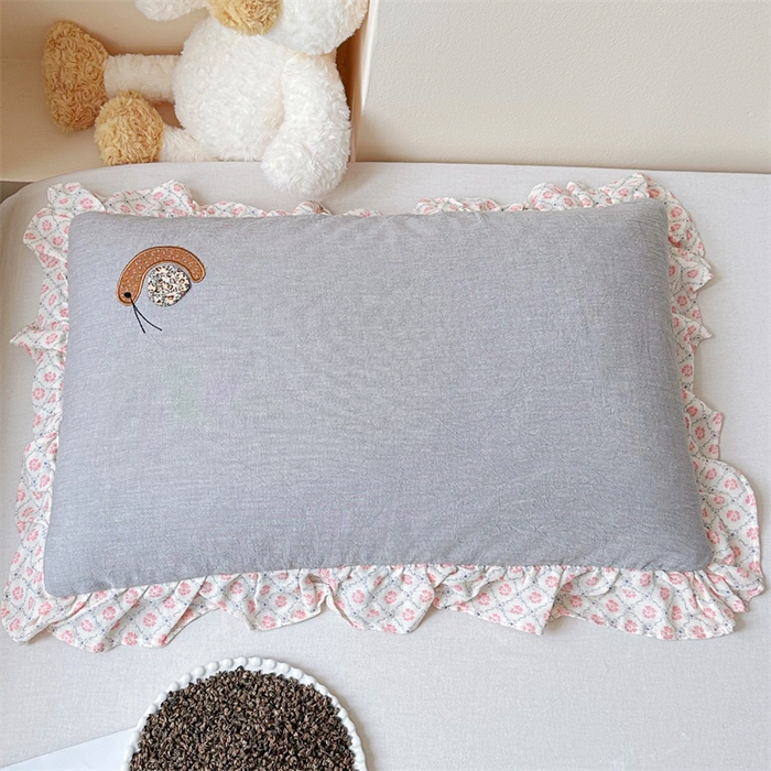 91家纺网 家纺一手货源 找家纺 （总）卓昌枕芯 2025新款双层纱全棉儿童成人蜗牛绣花荞麦枕羽丝绒枕枕头枕芯