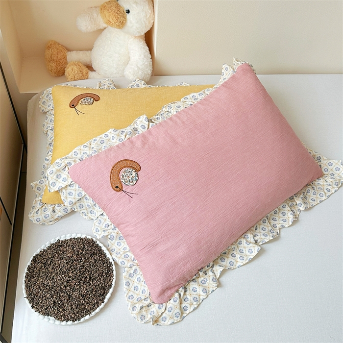 91家纺网 家纺一手货源 找家纺 （总）卓昌枕芯 2025新款双层纱全棉儿童成人蜗牛绣花荞麦枕羽丝绒枕枕头枕芯