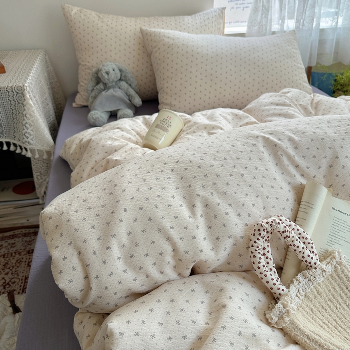 91家纺网 家纺一手货源 找家纺 红嘴企鹅 2025新款水洗棉四件套 柔梦蝶