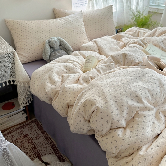 91家纺网 家纺一手货源 找家纺 红嘴企鹅 2025新款水洗棉四件套 柔梦蝶