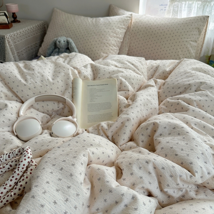 91家纺网 家纺一手货源 找家纺 红嘴企鹅 2025新款水洗棉四件套 柔梦蝶