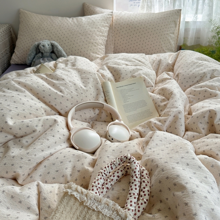 91家纺网 家纺一手货源 找家纺 红嘴企鹅 2025新款水洗棉四件套 柔梦蝶