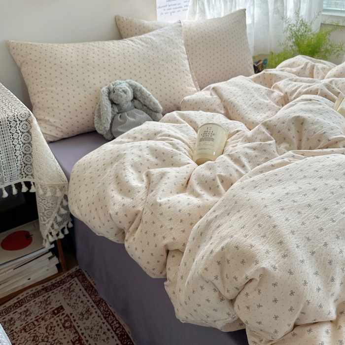 91家纺网 家纺一手货源 找家纺 红嘴企鹅 2025新款水洗棉四件套 柔梦蝶