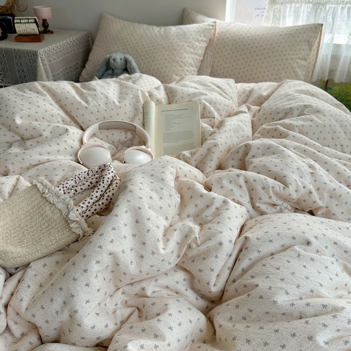 91家纺网 家纺一手货源 找家纺 红嘴企鹅 2025新款水洗棉四件套 柔梦蝶