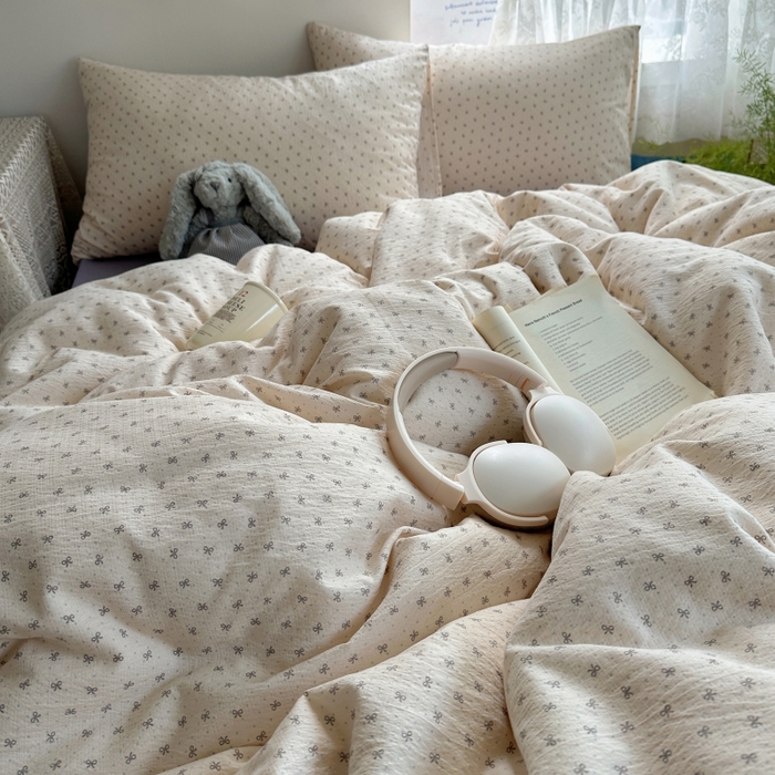 91家纺网 家纺一手货源 找家纺 红嘴企鹅 2025新款水洗棉四件套 柔梦蝶