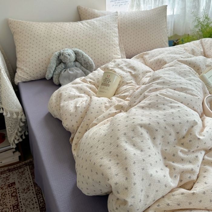 91家纺网 家纺一手货源 找家纺 红嘴企鹅 2025新款水洗棉四件套 柔梦蝶