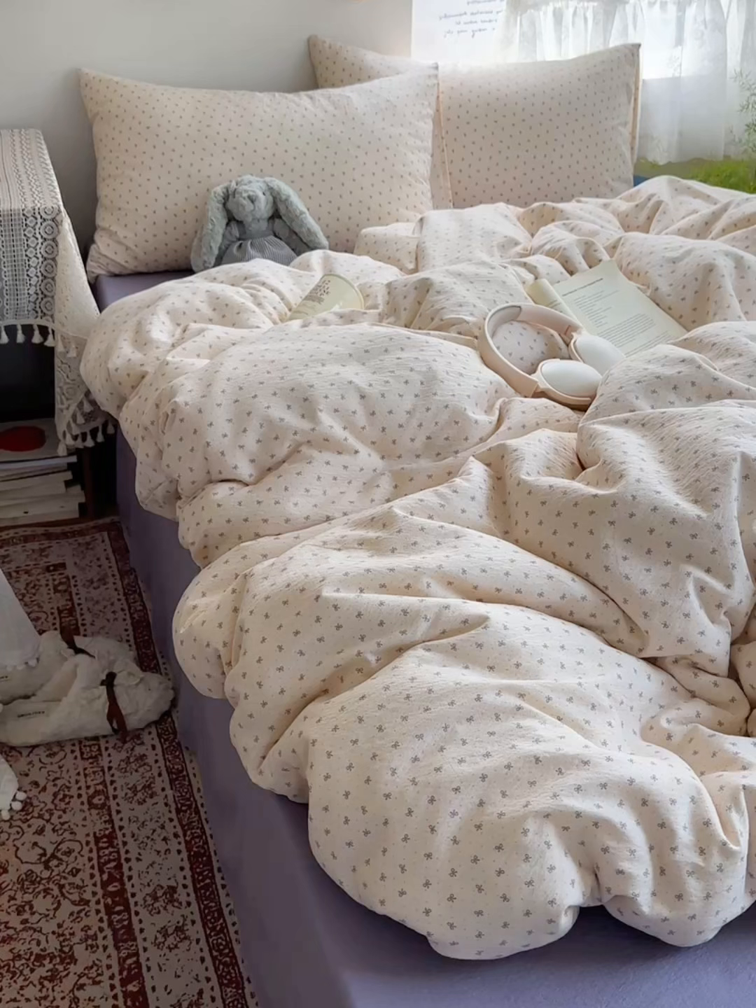 91家纺网 家纺一手货源 找家纺 红嘴企鹅 2025新款水洗棉四件套 柔梦蝶