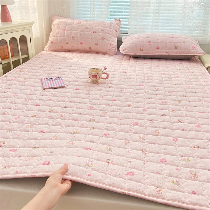 91家纺网 家纺一手货源 找家纺 （总）梦舒羽 2025新款云感双层纱夹棉床褥床护垫床垫保护垫学生宿舍专用三件套