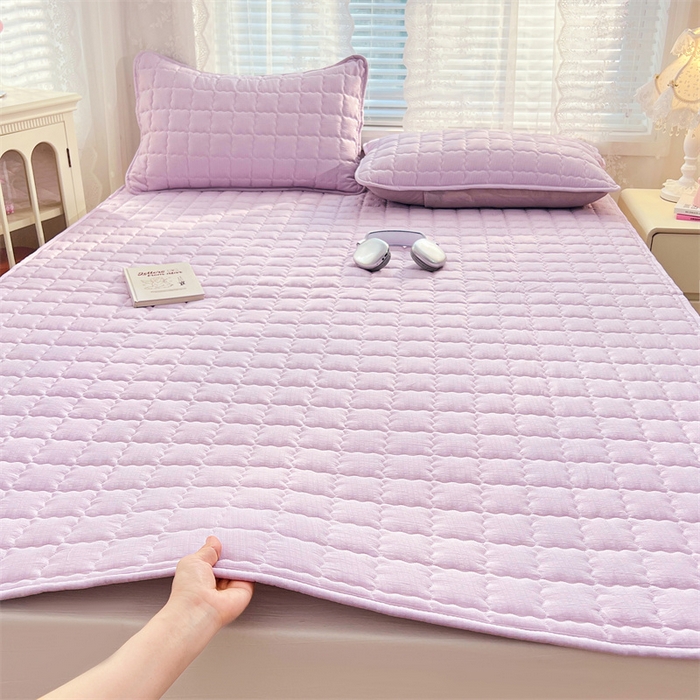 91家纺网 家纺一手货源 找家纺 （总）梦舒羽 2025新款云感双层纱夹棉床褥床护垫床垫保护垫学生宿舍专用三件套