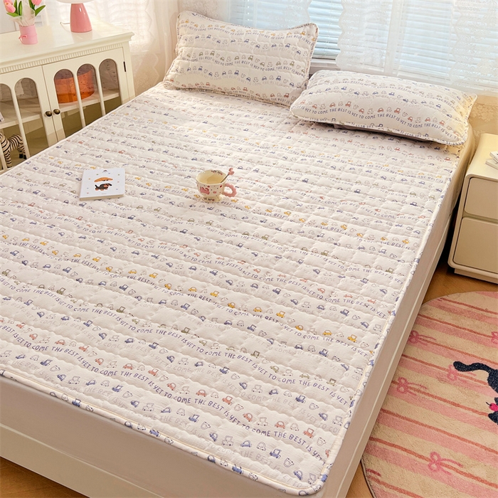 91家纺网 家纺一手货源 找家纺 梦舒羽 2025新款云感双层纱夹棉床褥床护垫床垫保护垫学生宿舍专用三件套 汽车世界