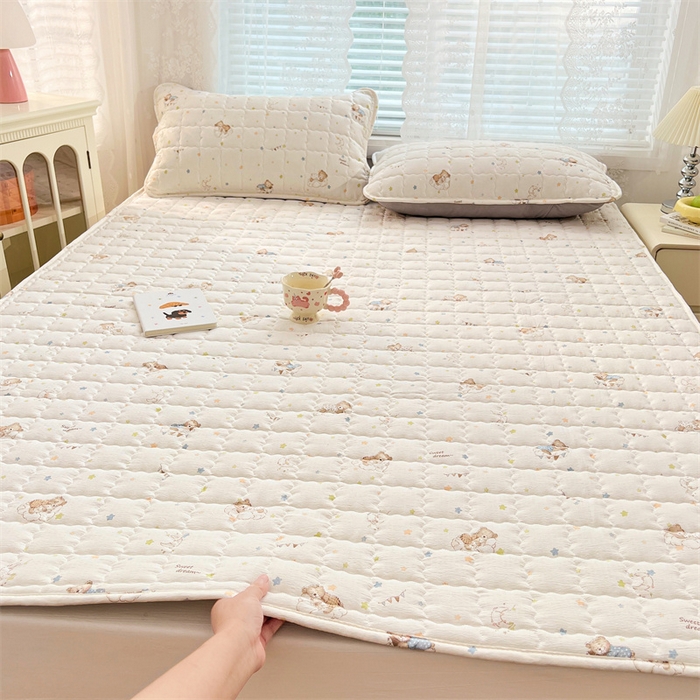 91家纺网 家纺一手货源 找家纺 （总）梦舒羽 2025新款云感双层纱夹棉床褥床护垫床垫保护垫学生宿舍专用三件套