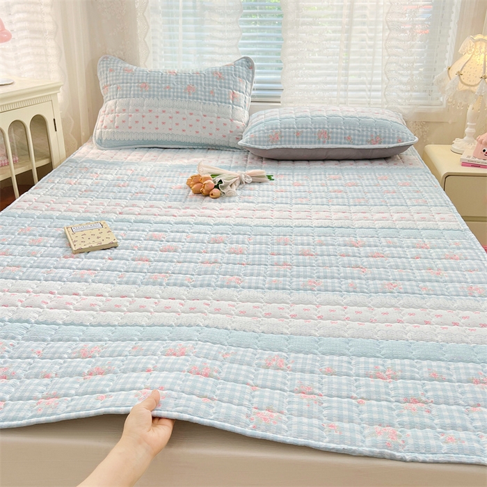 梦舒羽 2025新款云感双层纱夹棉床褥床护垫床垫保护垫学生宿舍专用三件套 浮生若梦