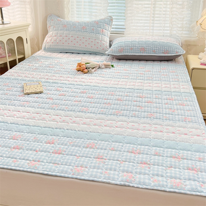 91家纺网 家纺一手货源 找家纺 梦舒羽 2025新款云感双层纱夹棉床褥床护垫床垫保护垫学生宿舍专用三件套 浮生若梦