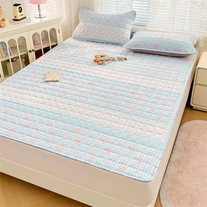 91家纺网 家纺一手货源 找家纺 梦舒羽 2025新款云感双层纱夹棉床褥床护垫床垫保护垫学生宿舍专用三件套 浮生若梦