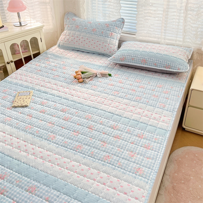 91家纺网 家纺一手货源 找家纺 梦舒羽 2025新款云感双层纱夹棉床褥床护垫床垫保护垫学生宿舍专用三件套 浮生若梦