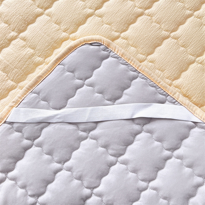 91家纺网 家纺一手货源 找家纺 梦舒羽 2025新款云感双层纱夹棉床褥床护垫床垫保护垫学生宿舍专用三件套 奶酪黄