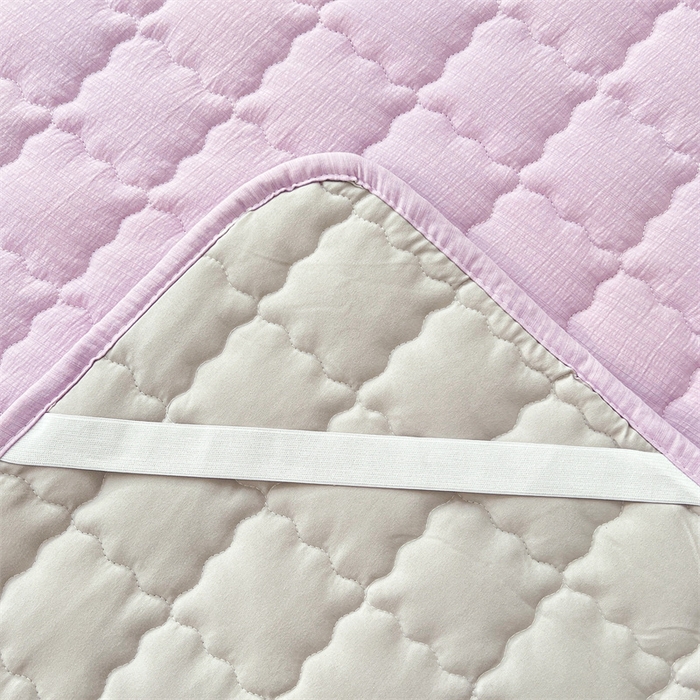 91家纺网 家纺一手货源 找家纺 梦舒羽 2025新款云感双层纱夹棉床褥床护垫床垫保护垫学生宿舍专用三件套 暮山紫