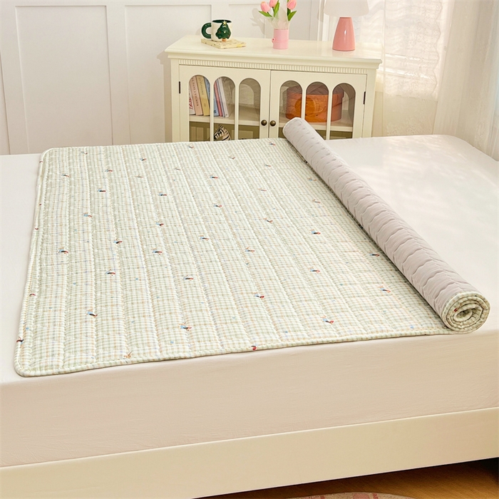 91家纺网 家纺一手货源 找家纺 梦舒羽 2025新款云感双层纱夹棉床褥床护垫床垫保护垫学生宿舍专用三件套 快乐逐梦