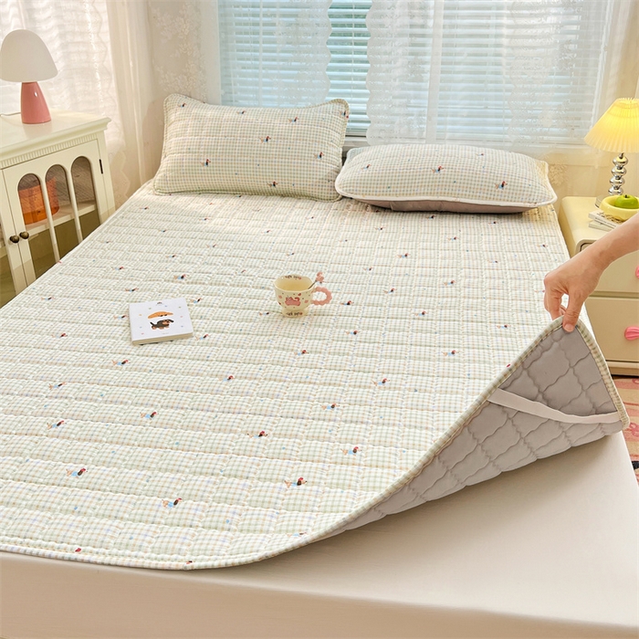 91家纺网 家纺一手货源 找家纺 梦舒羽 2025新款云感双层纱夹棉床褥床护垫床垫保护垫学生宿舍专用三件套 快乐逐梦