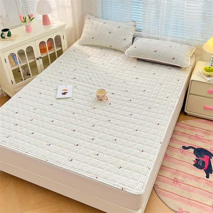 91家纺网 家纺一手货源 找家纺 梦舒羽 2025新款云感双层纱夹棉床褥床护垫床垫保护垫学生宿舍专用三件套 快乐逐梦