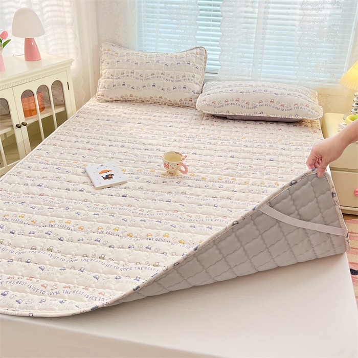 91家纺网 家纺一手货源 找家纺 （总）梦舒羽 2025新款云感双层纱夹棉床褥床护垫床垫保护垫学生宿舍专用三件套