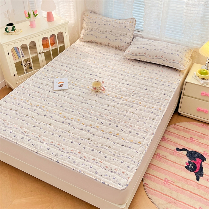 91家纺网 家纺一手货源 找家纺 （总）梦舒羽 2025新款云感双层纱夹棉床褥床护垫床垫保护垫学生宿舍专用三件套