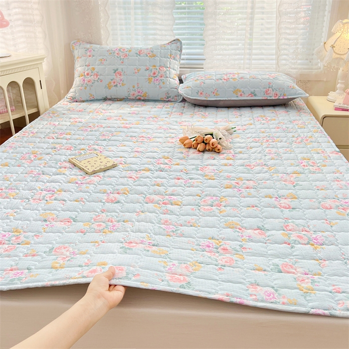 圣比熊 2025新款云感双层纱夹棉床褥床护垫床垫保护垫学生宿舍专用三件套 繁花入梦