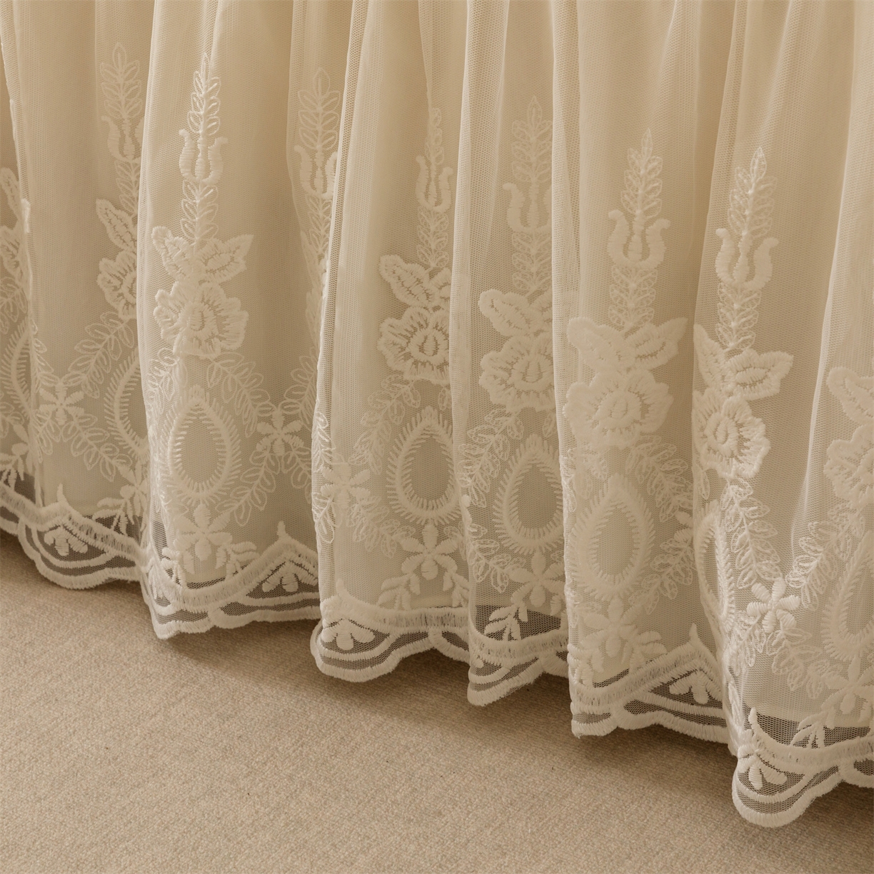 91家纺网 家纺一手货源 找家纺 （总）好儿喜家纺2025新款A类水洗棉床裙三件套-漫绮系列