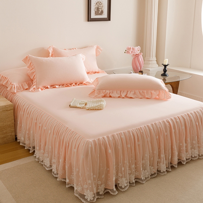 91家纺网 家纺一手货源 找家纺 （总）好儿喜家纺2025新款A类水洗棉床裙三件套-悠梦系列